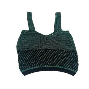 Zara Limited Edition Knitwear Crop Top Jacquard Green Holiday Christmas‎ Small